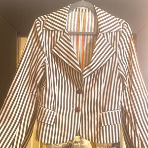 Alice+Olivia Striped Fitted Blazer